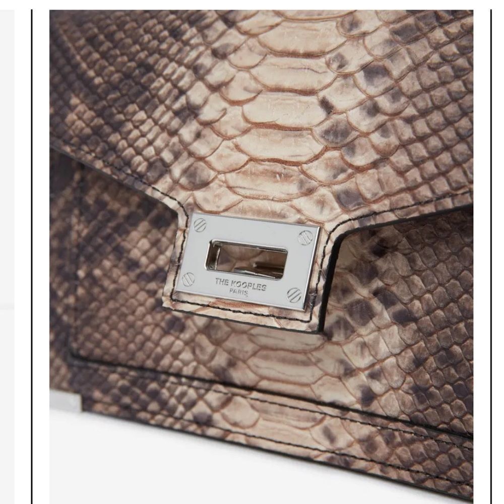 $415 The Kooples Emily Small Python Embossed Leather Handbag NWT - Picture 3 of 9